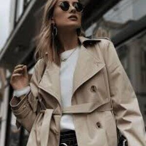Axcess cream Belted Trench Coat